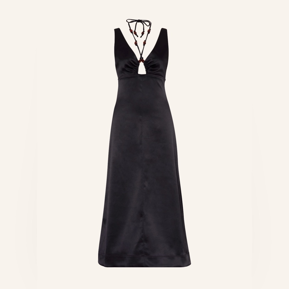 Ganni Double Satin Beaded Dress